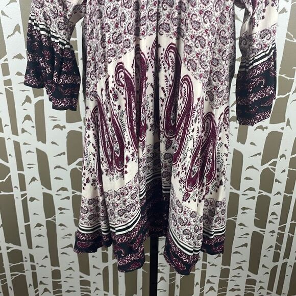 Altar’d State Boho Paisley Print Baby Doll Dress 3/4 Sleeves M - Picture 8 of 11